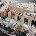 Ancient Stone Ruins Featuring Intricate Structures And Water Channel Traces 3d model