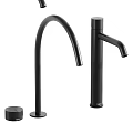Black Modern Shower Head Set With Handheld Sprayer Faucet And Controls
