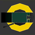Smoke Grenade Weapon With Gray Yellow Green Body And Pull Ring Design
