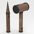 Medieval Wooden Weapons With Black Accents Design 3d model