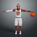 Man in CAVS 23 Basketball Jersey With Tattoos Holding Basketball Arms Outstretched