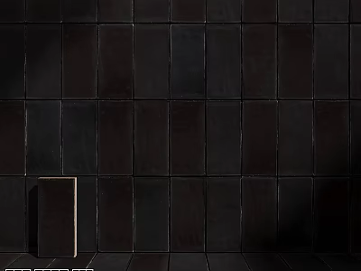 Black Square Floor Tiles Neatly Arranged With Small Black Cube For Wall Or Floor 3d model