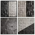 Modern 3D Square Textured Gray Black Abstract Decorative Wall Art Decor 3d model