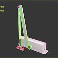 Game Film Character With Shiny Silver Mechanical Parts And Metal Rod Joints