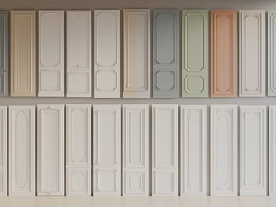 Wainscoting Panels in Various Colors and Different Styles Arranged for 3d model