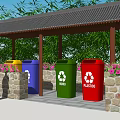 Modern trash can rural garbage collection point 3d model