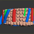 3D Rendered Hair Follicle Organ Structure With Colored Vessels And Cellular Components