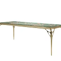Elegant Modern Stool With Golden Metal Legs And Patterned Decorative Top