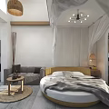 Modern Loft Interior With Open Living Area Kitchen Sofa Staircase And Pendant Light