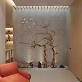 Modern Public Office Space With Open Layout Desks Bookshelves Green Plants And Decorative Art