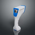 Non Contact Infrared Thermometer With White And Blue Handheld Design And Digital
