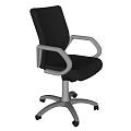 Black Office Chair With Gray Armrests And Silver Five Point Base Wheels 3d model