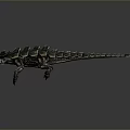 Detailed Mythical Reptilian Creature Model With Scaled Skin And Spiked Back