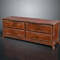 Vintage Wooden Chest of Drawers With Four Drawers Metal Handles And Smooth Surface