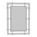 Wooden Framed Mirror With Metal Accents And Classic Design For Home Decor