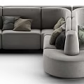 Modern Gray Modular Sectional Sofa With Colorful Cushions For Living Room