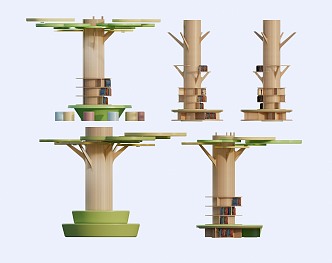 Modern Pillar Shopping Mall Pillar Decorative Pillar Model Tree Library Pillar Bookshelf Storage Rack Interior Pillar 3d model