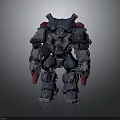 Mechanical Robot Character With Blue Gray Armor Red Accents And Number 06 Design