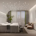 Modern Luxury SPA Sauna Interior With Massage Beds Green Plants And Soft Lighting