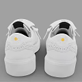 White Casual Lace Up Shoes With Brogue Details And Comfortable White Sole