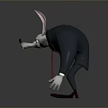 Cartoon Game Movie Character With Long Ears Gray Coat Red Tie And Hunched Posture