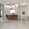 Modern Hair Salon Interior With White Styling Chairs Round Lights And Mirrors