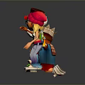 Cartoon Characters In Colorful Outfits Hats And Various Poses Like Waving Raising Hands