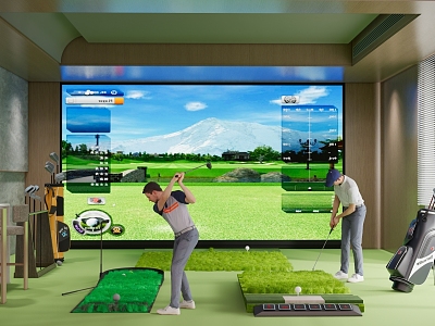 Indoor golf entertainment and leisure places model