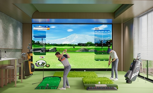 Indoor golf entertainment and leisure places 3d model