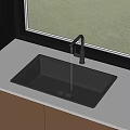 Modern sink large single sink basin vegetable basin faucet 3d model