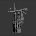 Industrial Equipment With Metal Pipes Valves And Mechanical Components