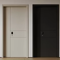Modern Security Door Design Featuring Beige and Black Colors With Electronic Lock 3d model