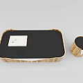 Sleek Modern Coffee Table With Wooden Frame Black Surface And Side Storage Container 3d model