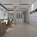 Modern Bank Lobby Interior With Seating Area Sofa Chairs Service Counters And Screens