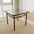Elegant Coffee Table With Glass Top And Wooden Frame In Modern Living Room