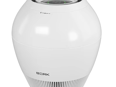 BCRK White Air Purifier With Round Shape And Top Control Panel Design 3d model
