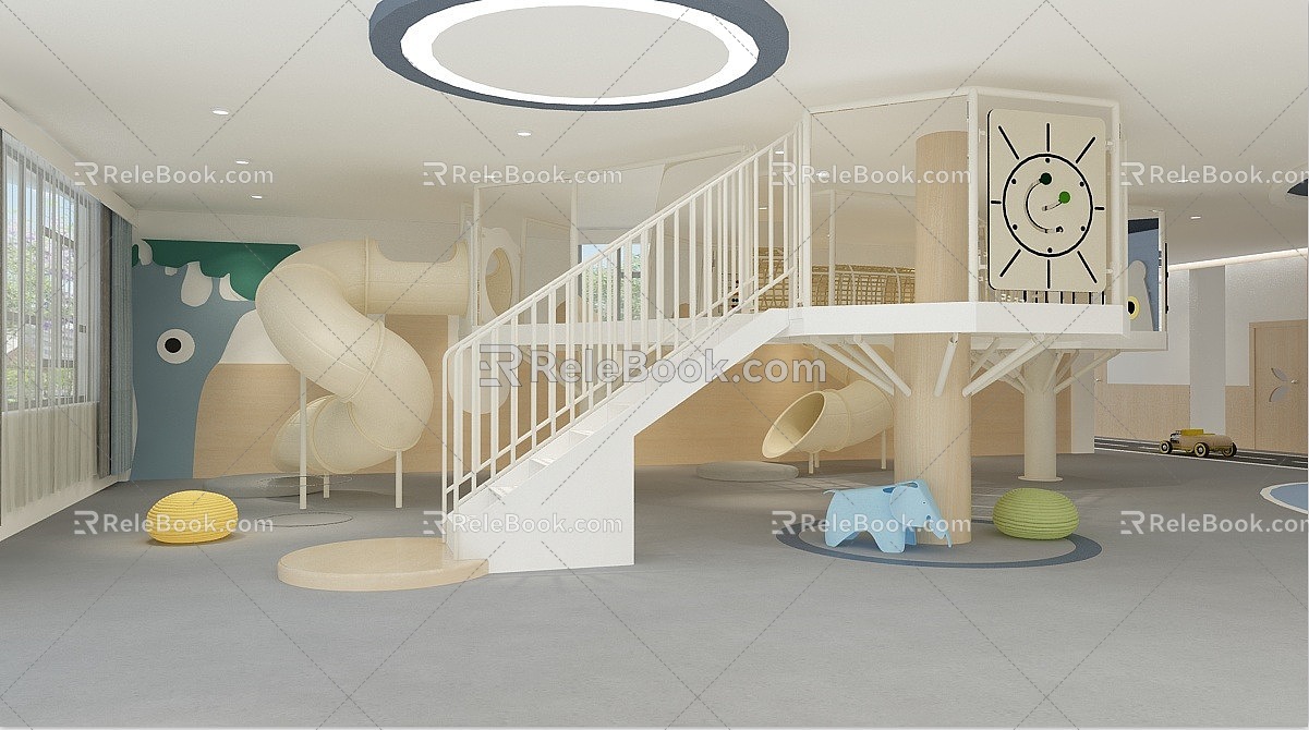 Lobby Children's Paradise Kindergarten Viewing Deck Slide Combination Slide Crawl Amusement Park Children's Paradise Playground 3d model