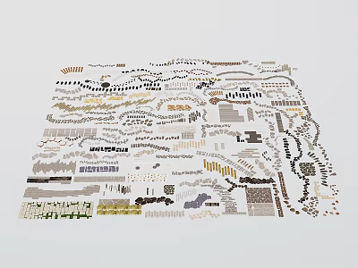 Courtyard Ting Step Courtyard Landscape Park Landscape Lawn Ting Step Stone Step Ting Step Combination 3d model