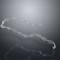 Detailed DNA Double Helix Structure With 3D Rendering And Reflective Surface On Gray Background 3d model