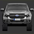 Silver Modern Double Cab Pickup Truck With Black Bed Cover Sleek Exterior Design