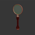 Vintage Magnifying Glass With Wooden Handle And Metal Frame For Daily Use