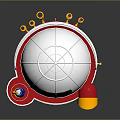 Target Logo Hot Air Balloon With Red Base Small Flag And Clock Structure