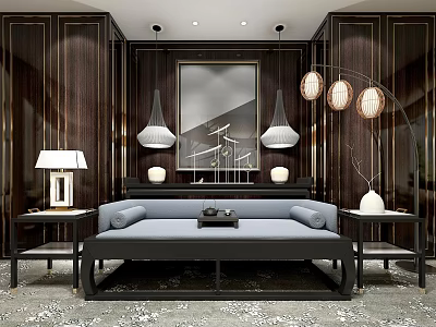 New Chinese-style Lohan Bed Sofa 3d model