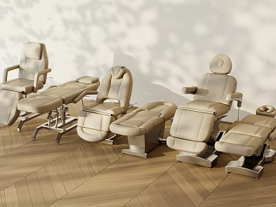 Beige Medical Treatment Chairs In Modern Clinic Space 3d model