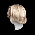 Game Movie Character Head Model Featuring Blonde Brown Wavy Short Hair Black Background