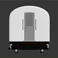 White Train Carriage Model With Dark Roof Windows And Smooth Exterior Design