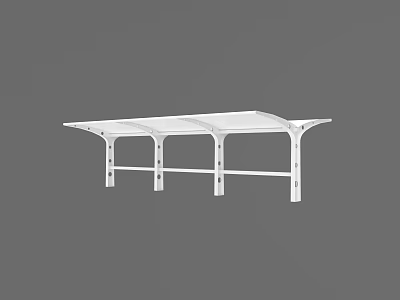 Durable White Canopy With Metal Frame For Outdoor Sun Shelter 3d model