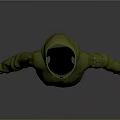 Green Casual Hoodie With Zip Up Front And Black Pants Design