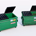 Public Facilities Green Trash Bins With Lids For Waste Disposal Management