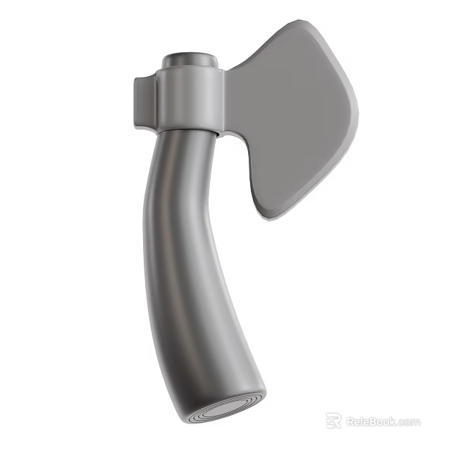 Durable Gray Axe Shaped Playground Equipment With Curved Handle For Kids 3d model 